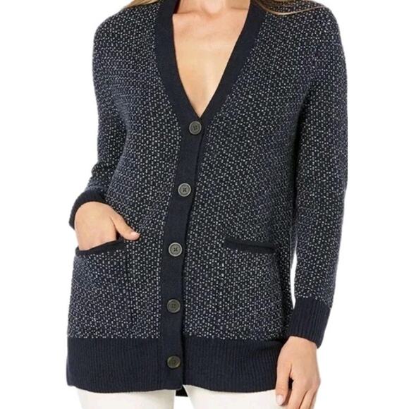 Madewell Women's Bird's Eye Maysfield OVERSIZED Cardigan Sweater Size XS - Picture 2 of 9